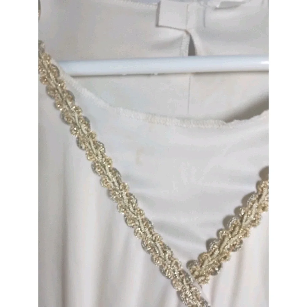 Fun World Roman Greek‎ Goddess Toga Cream Blue Ombre Costume Girls Size L *READ